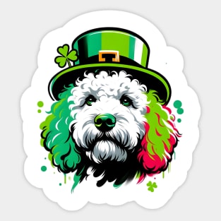 Lagotto Romagnolo Dog in Saint Patrick's Day Attire Sticker